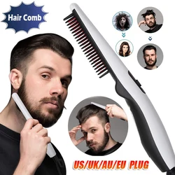 Multifunctional Men Beard Hair Straighteners Hair Comb Brush Curling Iron Electric Straightening Comb Quick Hair Styler