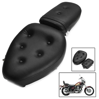 

2PCS/Set Replacement for Yamaha Virago XV250 1988-2013 2009 2010 PU Leather Black Front Rear Motorcycle Seat