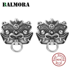 BALMORA, 925 пробы, серебро, Древний китайский Kylin, хорошее пожелание, серьги-гвоздики для женщин и мужчин, Ретро стиль, дракон, модное ювелирное изделие, Brincos