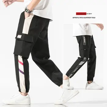 

Men's Korean Version of The Trendy Casual Pants Loose Wild Spring and Summer Students Tide Brand Multi-bag Beam Foot Overalls