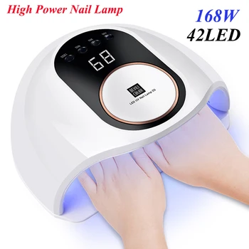

High Power UV LED Lamp Nail Dryer For All Gel Drying Lamps With Sensor LCD Display For 168W 42 Pcs LED Manicure Nail Art Machine