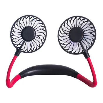 

USB LED Light Rechargeable Neckband Lazy Neck Hanging Style Dual Cooling Colorful Multi-function Mini Neck Hung Headset Shape