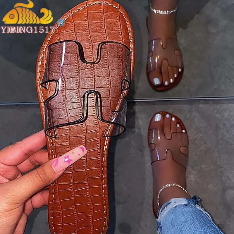 

Europe and America Sexy New EVA Simple Women's Sandals PVC Flat Bottom Female Slippers 37-41 Size