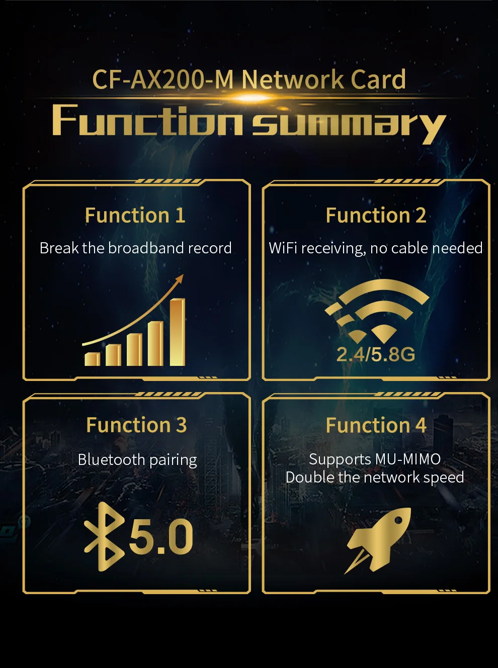 Comfast-AX200 AX200 диапазон 2400 Мбит/с беспроводной NGFF M.2 Bluetooth 5,0 wifi сетевая карта 2,4G/5G 802.11ac/wifi AX200NGW