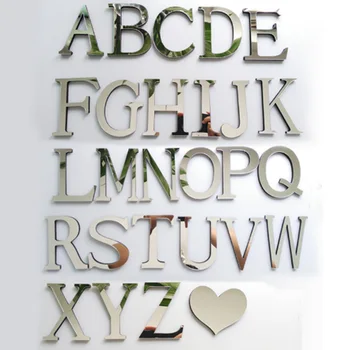 

10cmRomantic wedding arrangement custom English mirror 3D wall stickers letters home decoration logo wall home silver