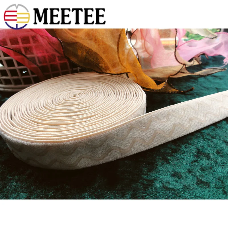 Meetee 25/30 мм Эластичная лента резиновая незаметная противоскользящая силиконовая ремень для штанов, теплая жилетка, пальто, обувь спортивная Костюмы DIY Декор Аксессуары
