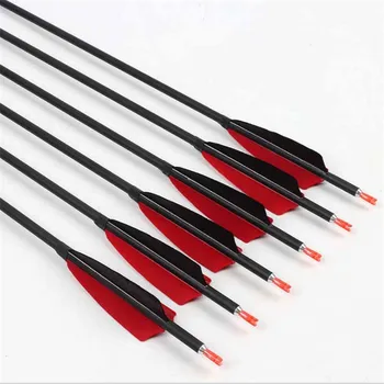 

6/12 / 24pcs / lot of spine 600 OD7.8 Turkish true feather mixed carbon arrow detachable arrow traditional bow hunting archery