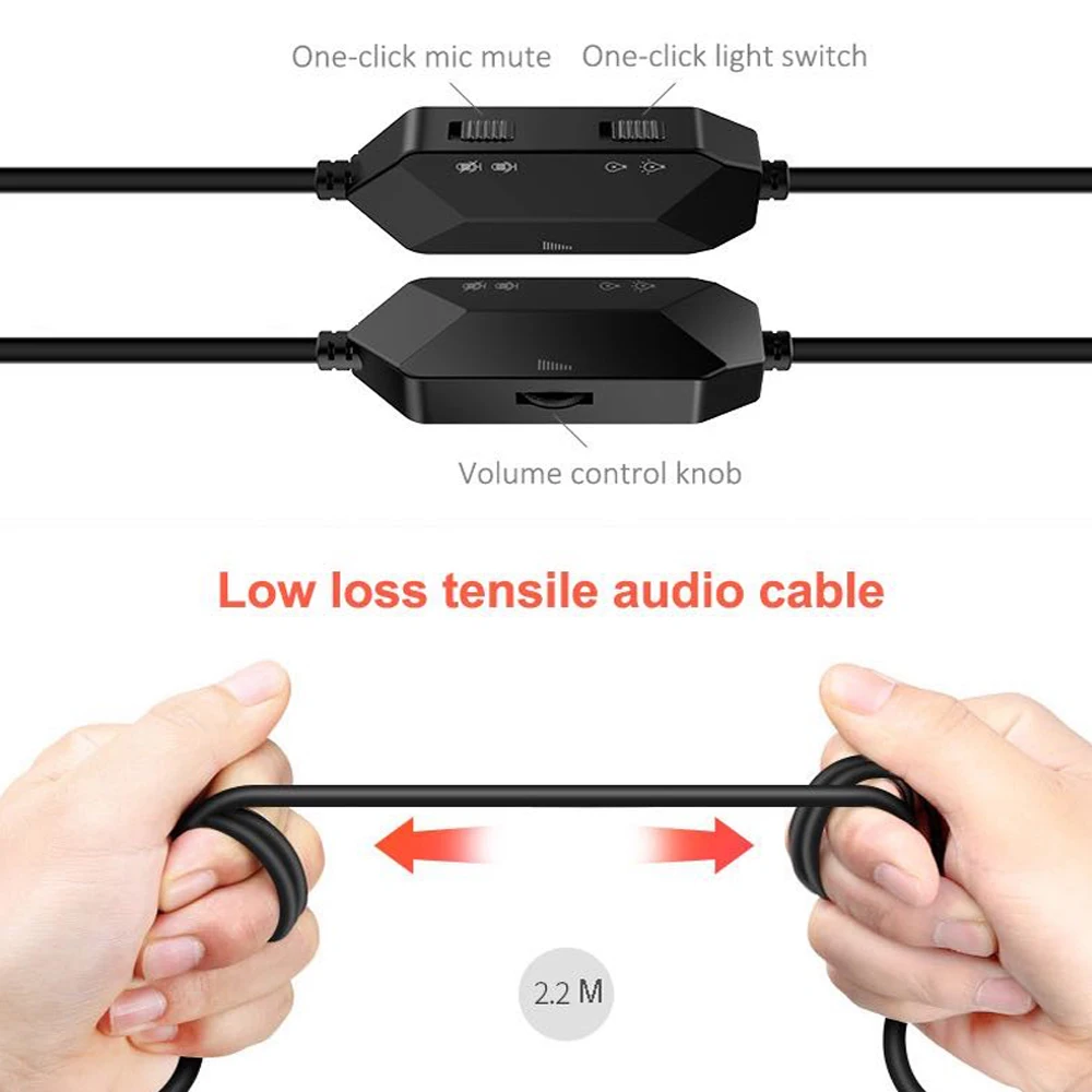 Q2 Noise reduction wired Gaming headphones Colorful lighting e sports for computer with microphone Eat chick headset bass