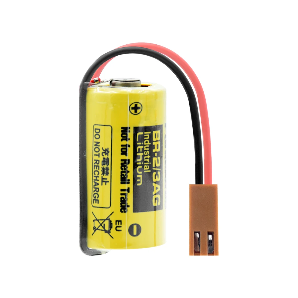 Br-2/3a 3v 1200 мА/ч, литий Батарея Br2/3ae2p Plc компьютеры резервные батареи с коричневыми штепсельная Вилка для ЧПУ FANUC Системы CR17335