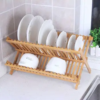 

16 Grid 2 Tier Dish Drainer Rack Dish Holder For Kitchen Countertop Dish Drying Rack Storage Drainer Organizer Collapsible