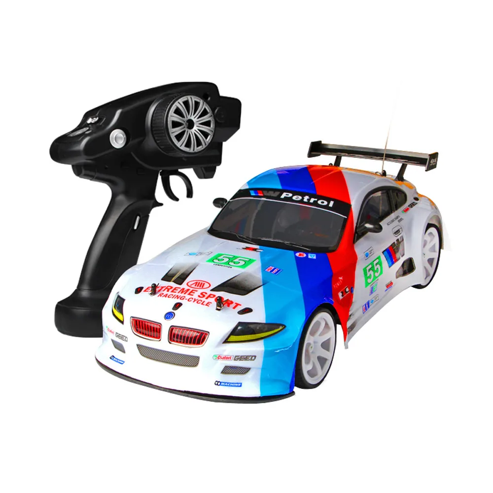 1:10 70 км/ч 2,4 г RC автомобиль Дрифт гоночный автомобиль Чемпионат 4WD Двойной аккумулятор светодиодный головной убор внедорожное радио транспортное средство с дистанционным управлением