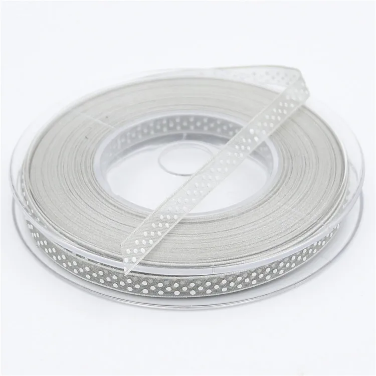 20Yards 6mm Dots Polyester Printed Ribbon Tape For Needlework Craft Hair Gift Decarotions Satin Handcraft DIY Bow Accessories