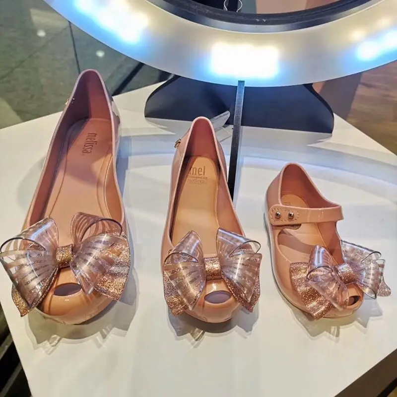 Новинка 2020 детская обувь mini melissa модные детские туфли желе с бантом для девочек