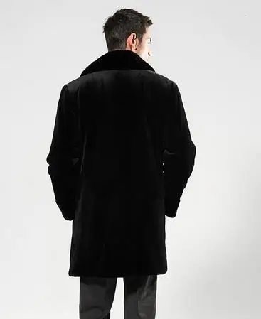 Мужская шуба из искусственного меха, зимняя шуба из толстого меха, Jaqueta Masculina, мужские парки размера плюс, длинные шубы из искусственного меха норки D67