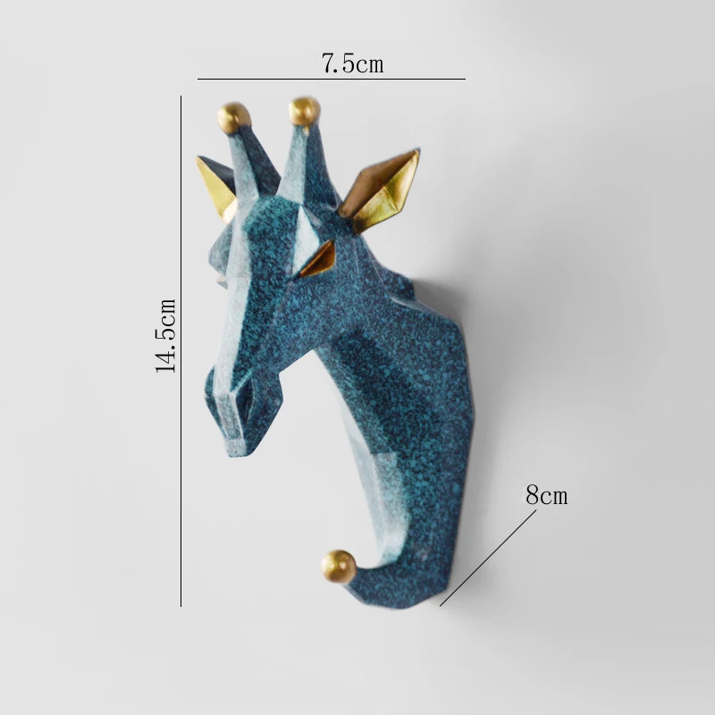 Vintage giraffe Новые креативные декоративные крючки в виде головы оленя, крючки на стену, пальто, кепки, крючок, подвесной держатель для ключей, настенные украшения для дома, аксессуары Haken - Цвет: Vintage giraffe