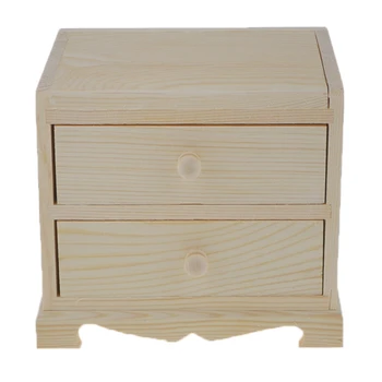 

Wooden Jewelry Storage Box 2 Drawers with Mirror for Arts Crafts Necklace Bracelet Bangle Earrings Charms