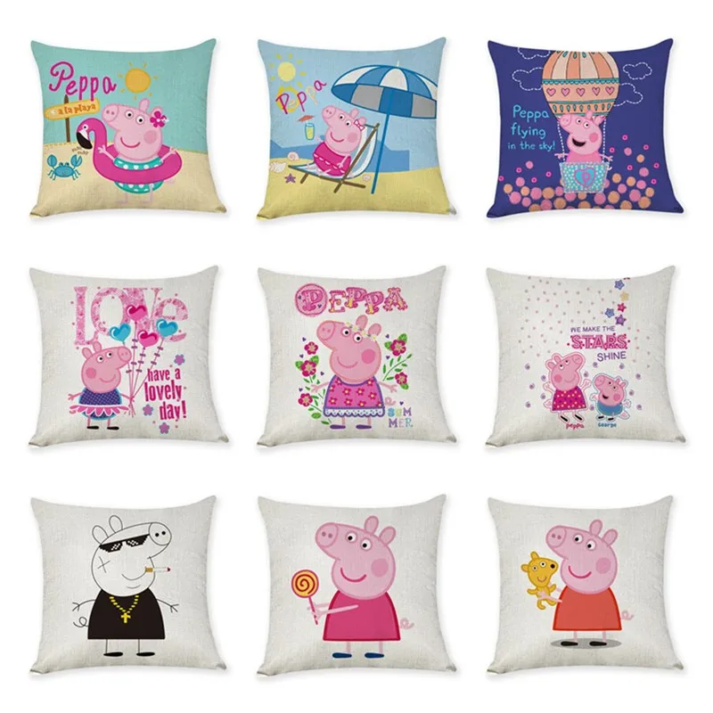 

45cm Peppa pig cute pillow children's toy sofa cushion hug pillowcase Peppa pig action characters children birthday