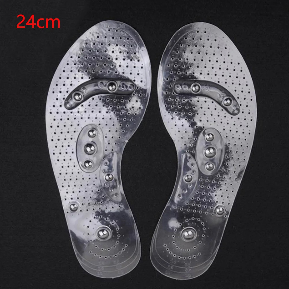 

Women Men PVC Slimming Insoles Magnetic Anti-Fatigue Breathable Foot Care Healthy Transparent Massage Therapy Orthosis Soft