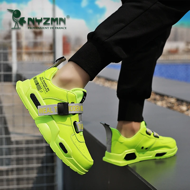 

PU Vamp Hook & Loop Height Increasing Summer Breathable Men Shoes Print Solid Outdoor Casual Men Flats Shoes 2019