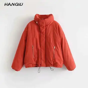 

2019 Winter coat women kawaii orange hooded parkas women winter jacket streetwear warm coats and jackets abrigos mujer invierno