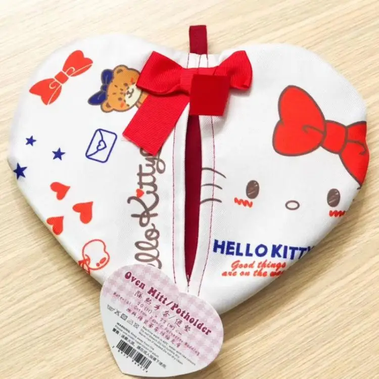 Термостойкие Утепленные перчатки hello kitty, прихватки для духовки, кухонные перчатки для микроволновой печи, кухонные перчатки hello kitty