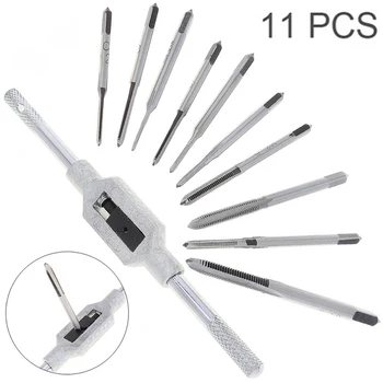 

10pcs Precison Metric Screw Thread Taps Dies M1-M3.5 +Torque Wrench Handle