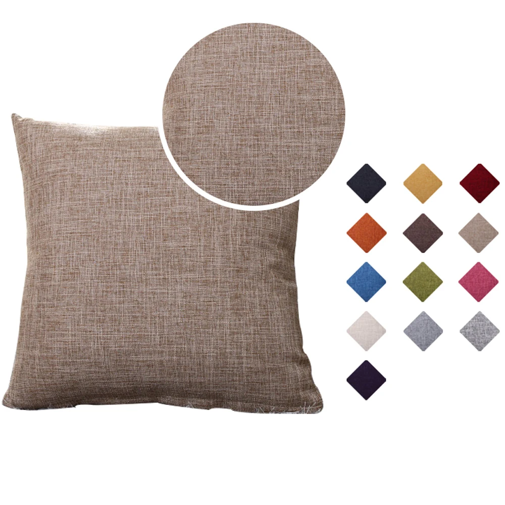 

45x45/50x50/55x55 size Solid Color Soft Linen Throw Pillow Cover Cushion Covers Decorative Pillowcase for Home Decor Cafe Sofa