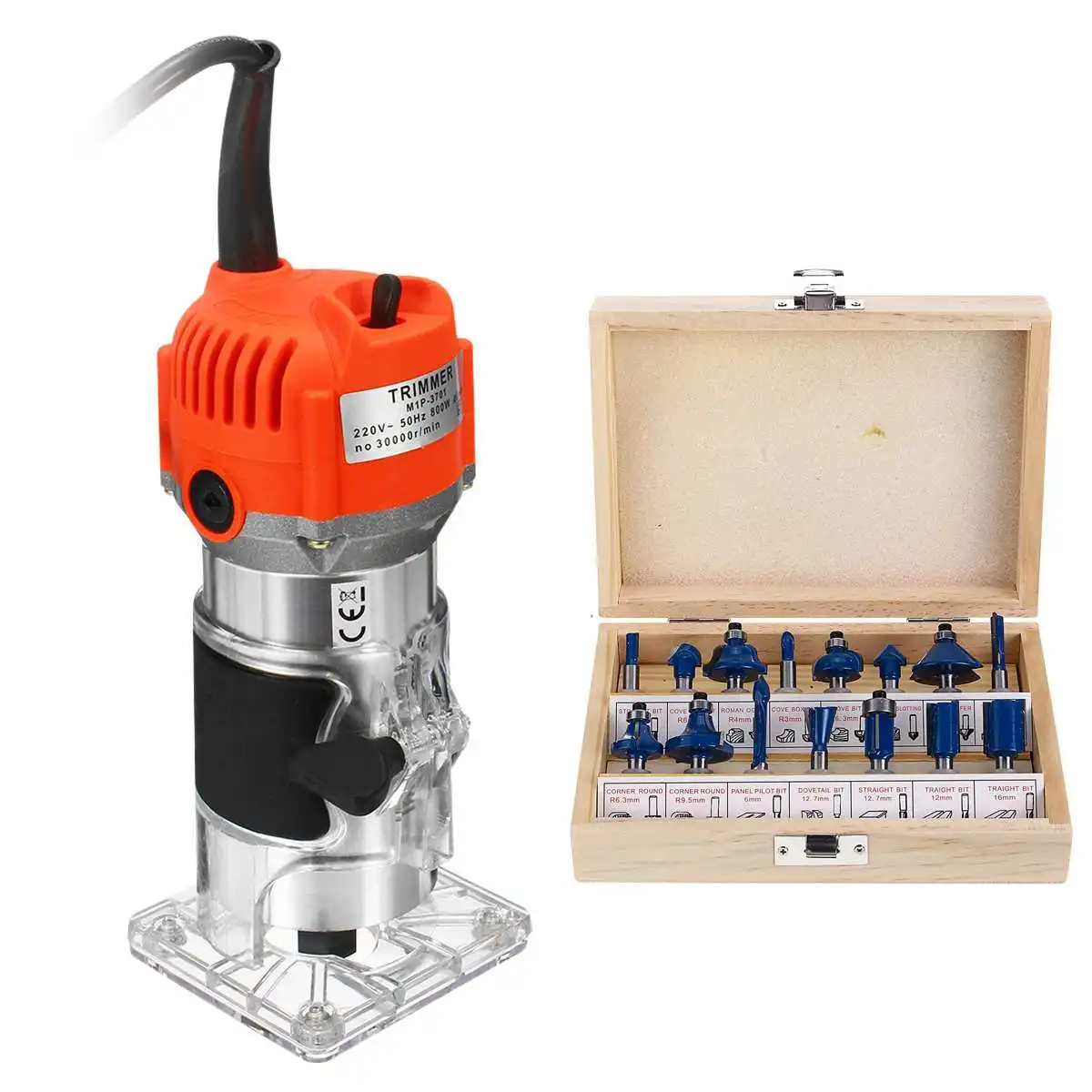  Electric Trimmer Laminator Wood Router 110V 750W 35000PRM 1/4'' Tool Machine Electric Hand Trimmer 