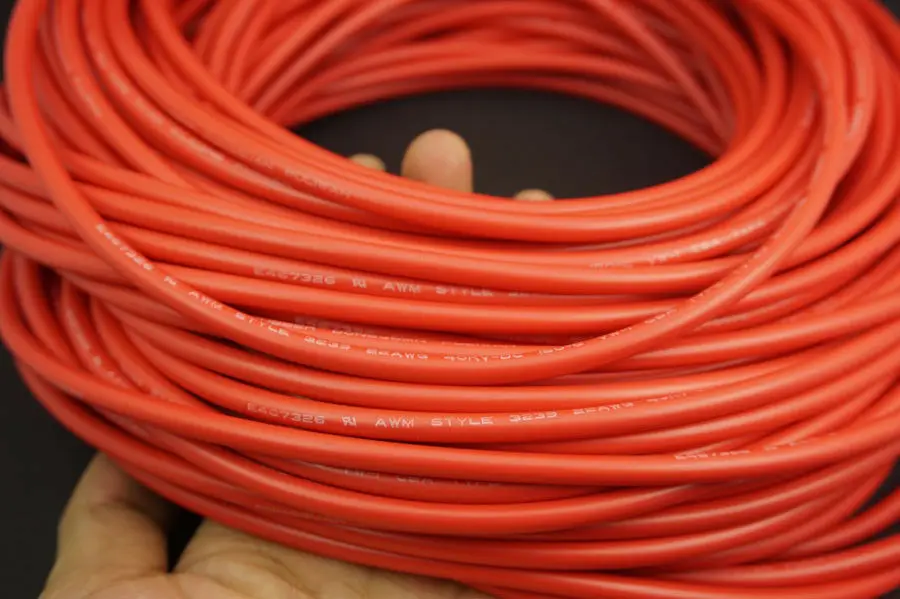 10 футов Высоковольтный красный кабель постоянного тока 22AWG 40 кВ резиновый лазер
