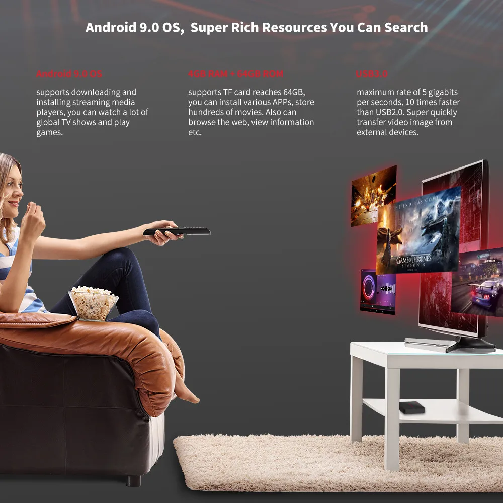  MAGICSEE N5 NOVA TV Box 2.4G Voice Remote with Air Mouse Android 9.0 4GB RAM 32GB/64GB ROM Dual-ban