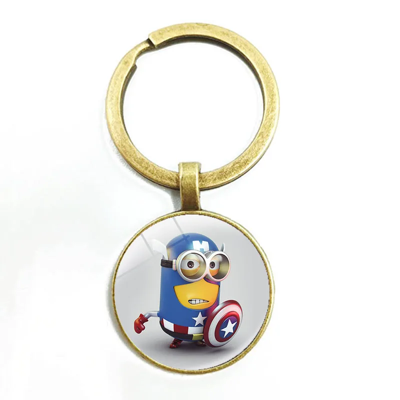 18 Despicable Me Minion Action Movie Glass Cabochon Keychains for Kid - Цвет: 18