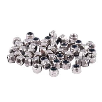 

M3 x 0.5mm Stainless Steel Nylock Nylon Insert Hex Lock Nuts 50pcs