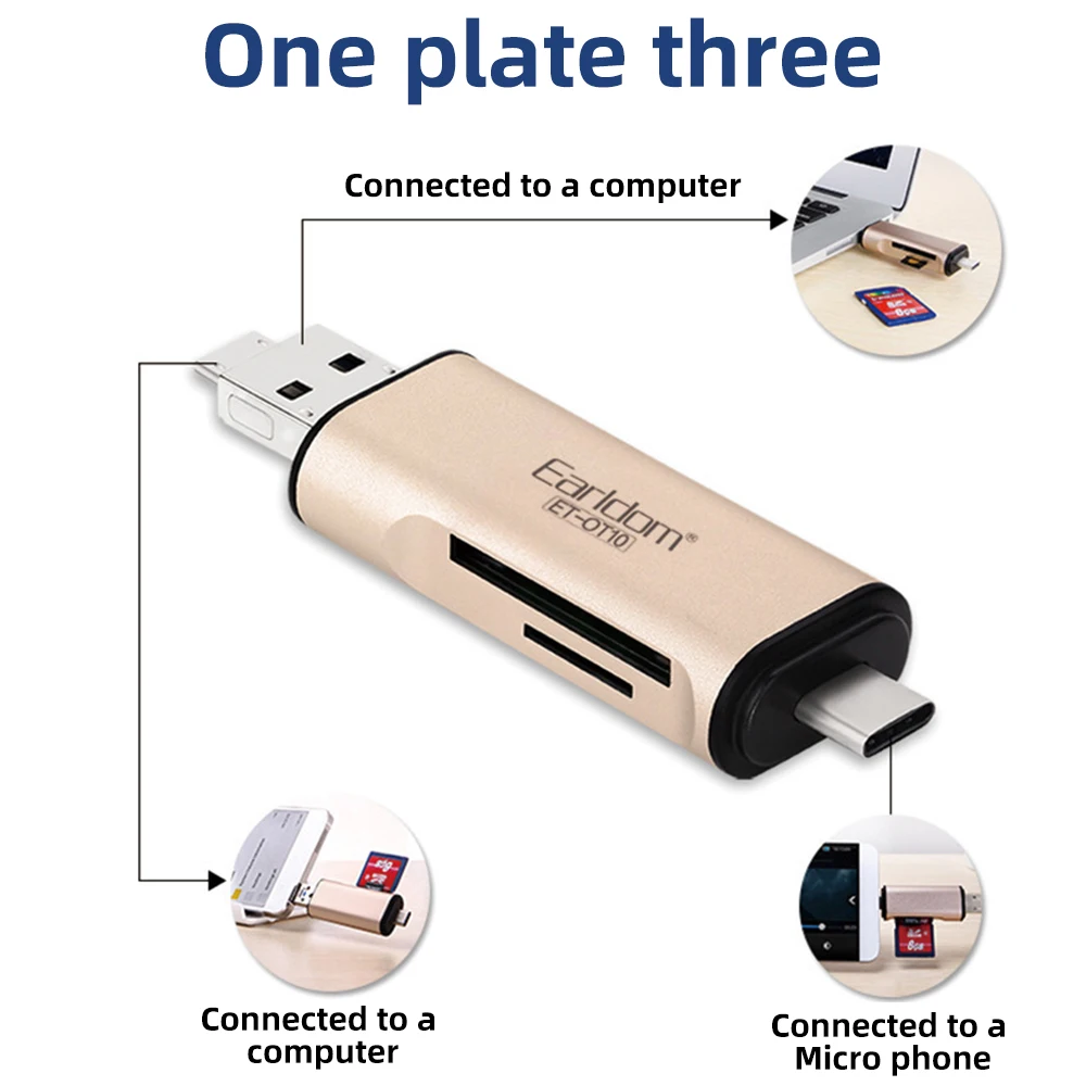 FDBRO горячий ридер типа C Android компьютер высокоскоростной кард-ридер Usb 2,0 в 1 TF/SD кард-ридер Usb 2,0 Micro Sd карта