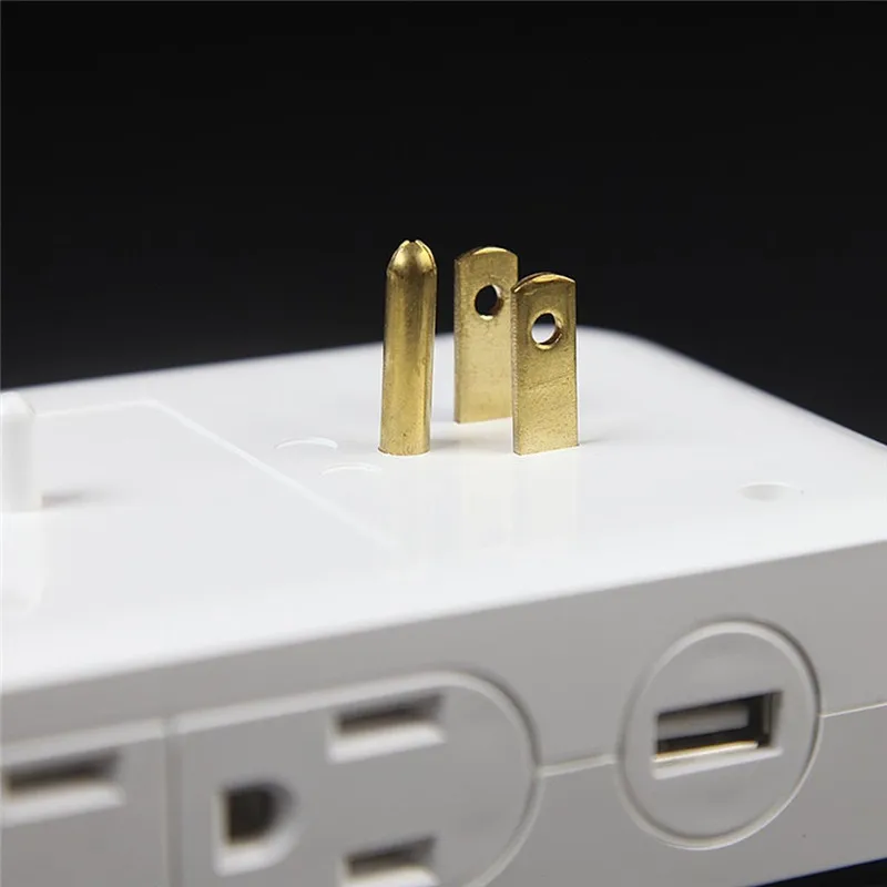 Wall Mount Charger 2 USB Ports and 4 AC Outlets Charging Station LED Night Light with Phone Holder Lamparas 40DEC1002