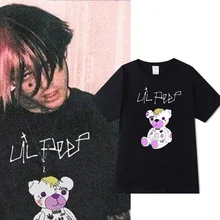 Lil Peep koszulka męska koszulka moda fajna koszulka letnia koszulka graficzna tanie tanio O-neck CJ STAR Drukuj Krótki CN (pochodzenie) Topy Modalne regular Tees Na co dzień Suknem
