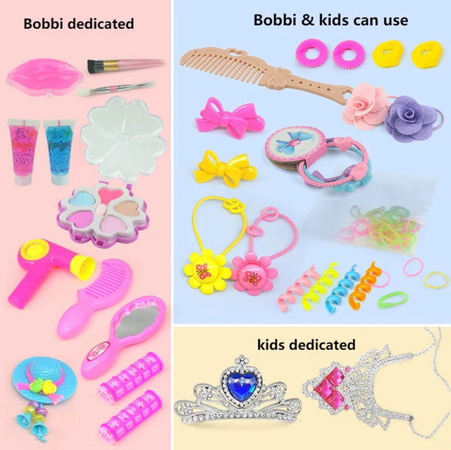 Fashion Stylist Kids Makeup Beauty Toys For Children Half Body Hairstyle Doll Long Hair Head Pretend Play Toys Girls Xmas Gift 4