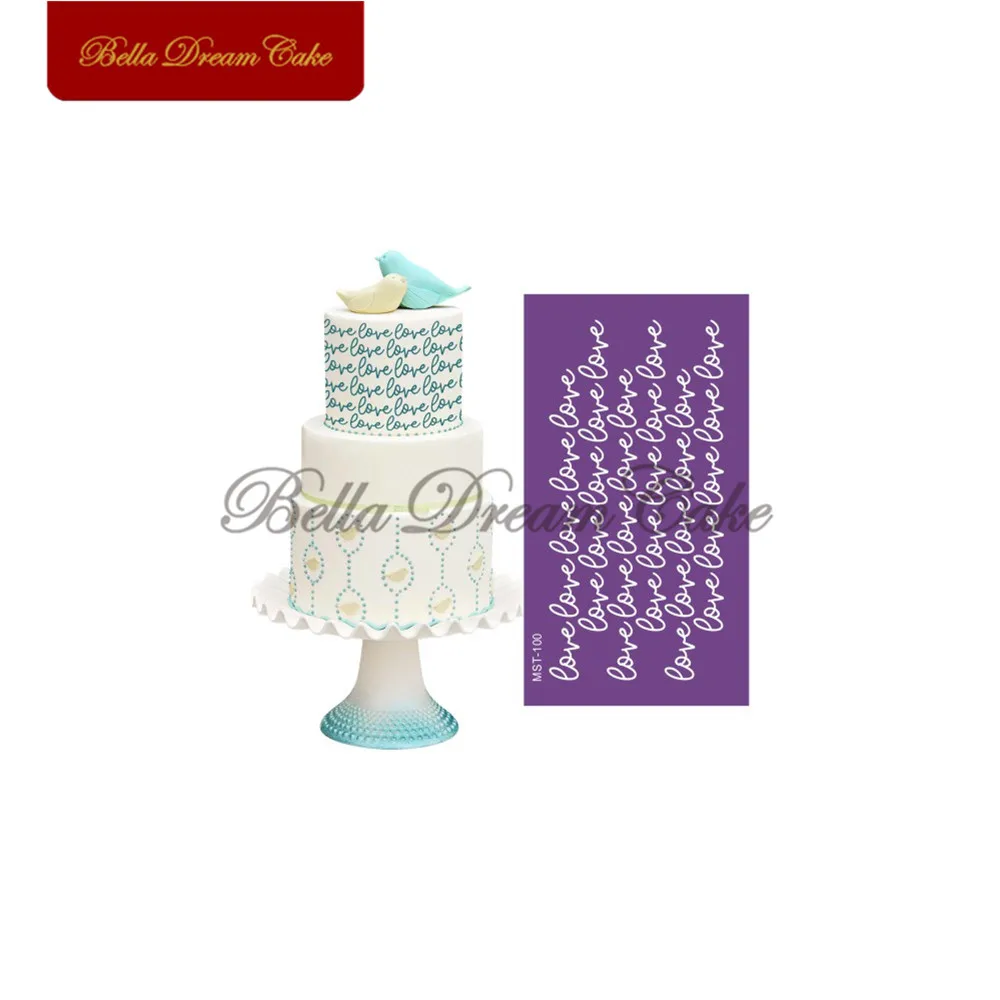 

Many Love Word Cake Stencil Mesh Stencils For Valentine's Day Cake Border Stencils Fondant Mould Cake Decorating Tool Cake Mold
