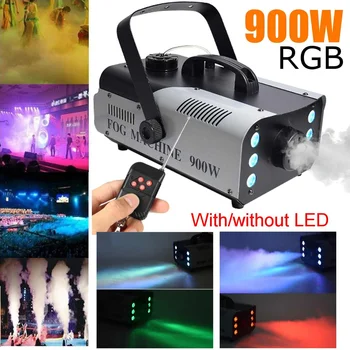 

900W Smoke Machine RGB 3in1 Remote Control Stage Fog Machine for Party Wedding Concert with/without LED