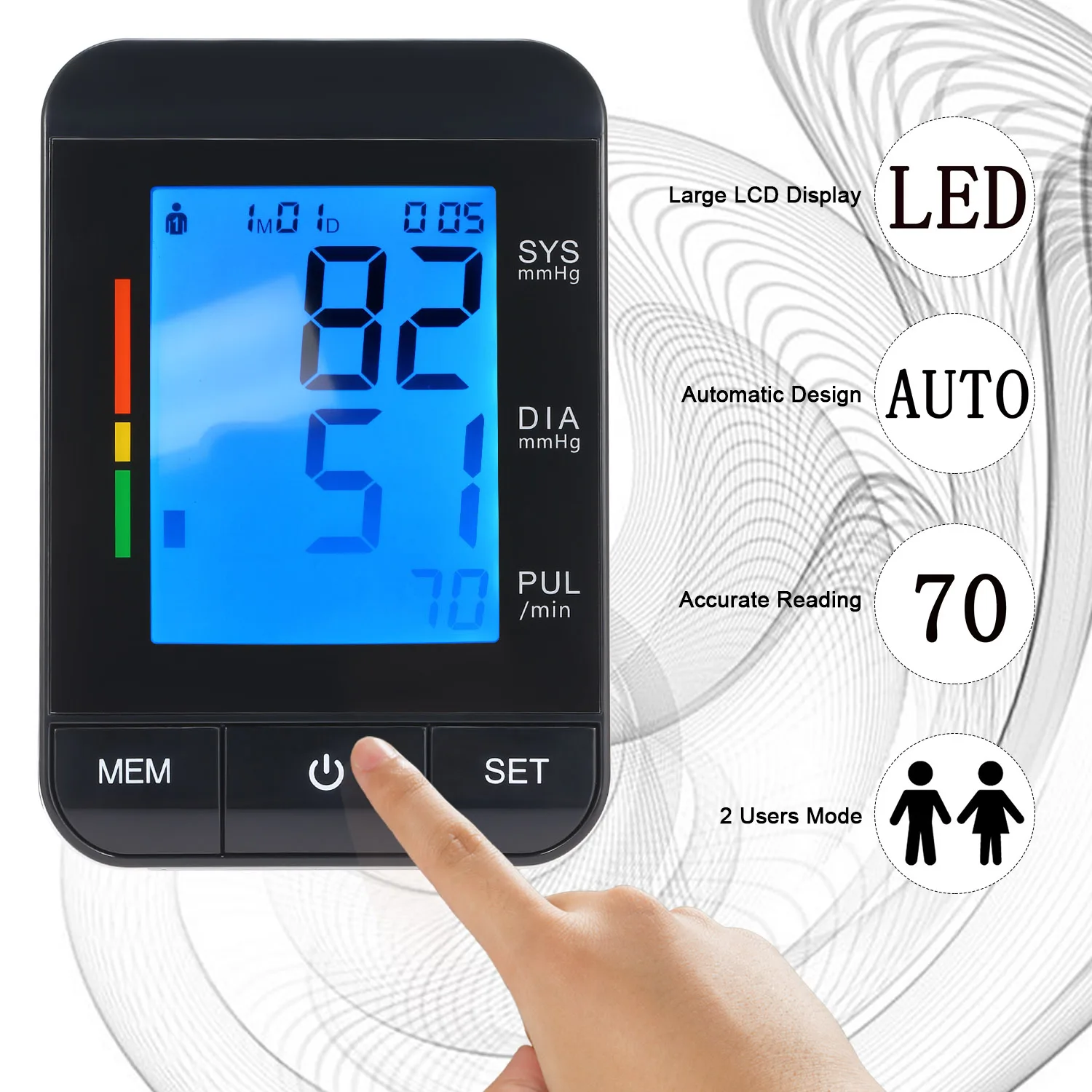 

AXON Tonometer Blood Pressure Monitor for Home Use Upper Arm Automatic Measure Blood Pressure & Heart Rate Pulse