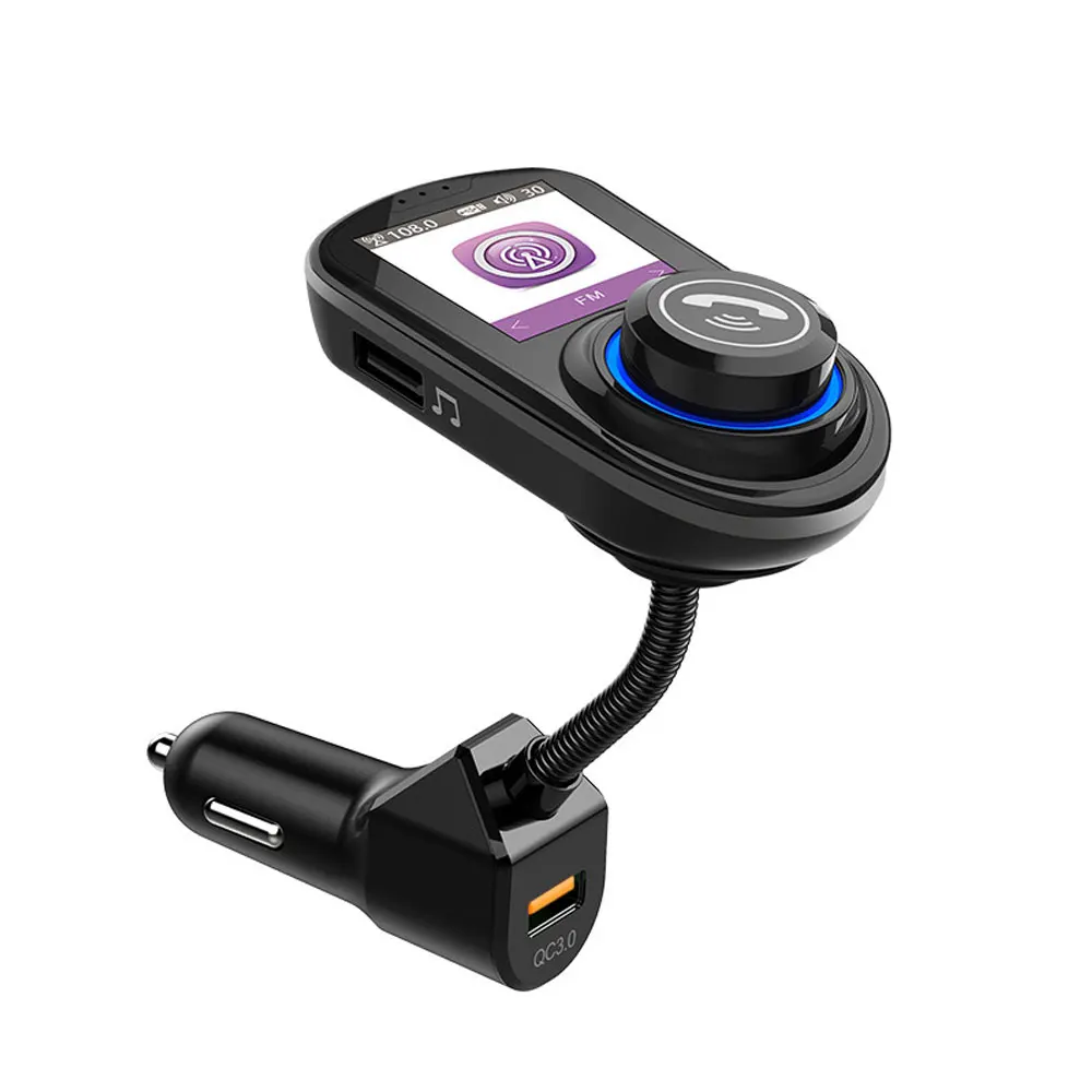 1 шт. Bluetooth 5,0 fm-передатчик цветной экран беспроводной радио адаптер Hands-Free автомобильный комплект с QC3.0 двойной USB порт