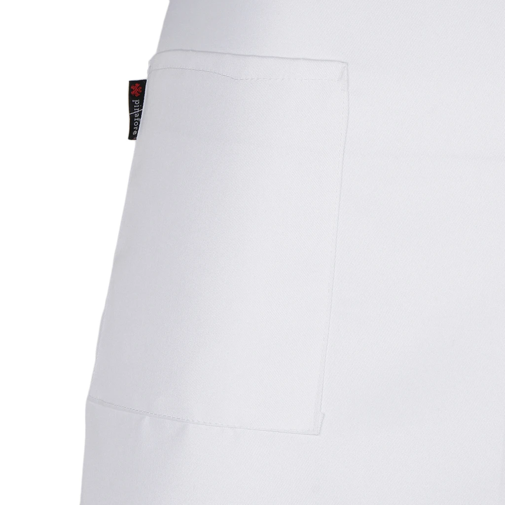 New Half Length Long Waist Kitchen Apron Catering Chefs Hotels Servers Uniforms - White/Black