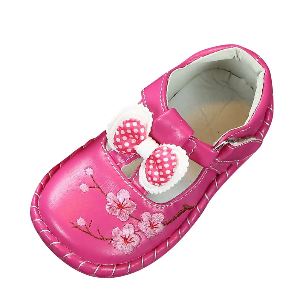 Winter product Toddler Infant Baby Girls Bowknot Embroidery Princess Single Leather Shoes child kids shoes Zapatos de bebe#9