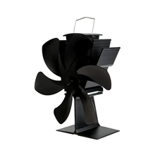 1pc novo fogão ventilador de alumínio anodizado baixo ruído lareira ventilador silencioso casa lareira eficiente distribuição calor alta qualitiy