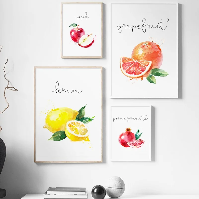 Apple-Lemon-Pear-Fruit-Kitchen-Wall-Art-Canvas-Painting-Nordic-Posters-And-Prints-Cartoon-Wall-Pictures (2)