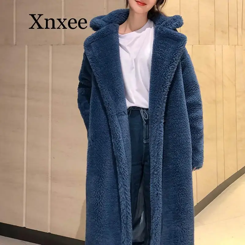 6 цветов, S-2XL, мягкое шерстяное пальто для женщин, зимнее, модное, одноцветное, тонкое, элегантное, утолщенное, длинное, шерсть, пальто для женщин