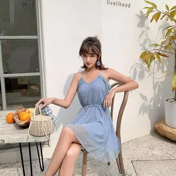 

One Piece Bathing Suit Whole Swimsuit Swimming For Women 2019 Swimwear New Ins Skirt Separation Girl Solid Polyester Sierra