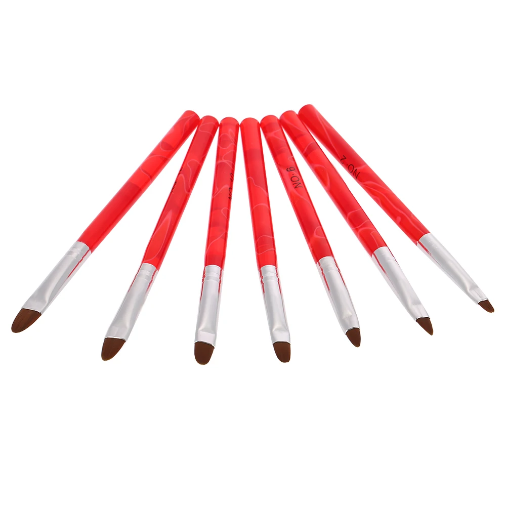 7PCS Nail Polish Brushes UV Gel Brush Set Nail Art Painting Sculpting Pen Kit DIY Nail Tools Nylon Brush Hair Manicure Pedicure
