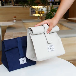 Portable Canvas Lunch Box Bag Cooler Handbag Fashion School Student Office Food Storage Bags Picnic Dinner Container Organizer