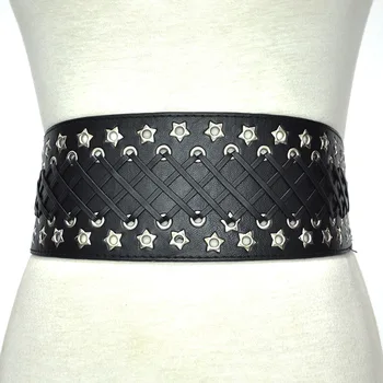 

Free Shipping High quality fashion punk dual-use ultra wide curved cummerbund women's wide belt cummerbunds belts