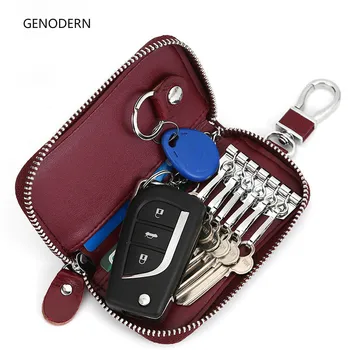 

GENODERN Women's Key Holder Multifunctional Car Key Organizer Men's Leather Keychain Fashion Key Wallet Housekeeper